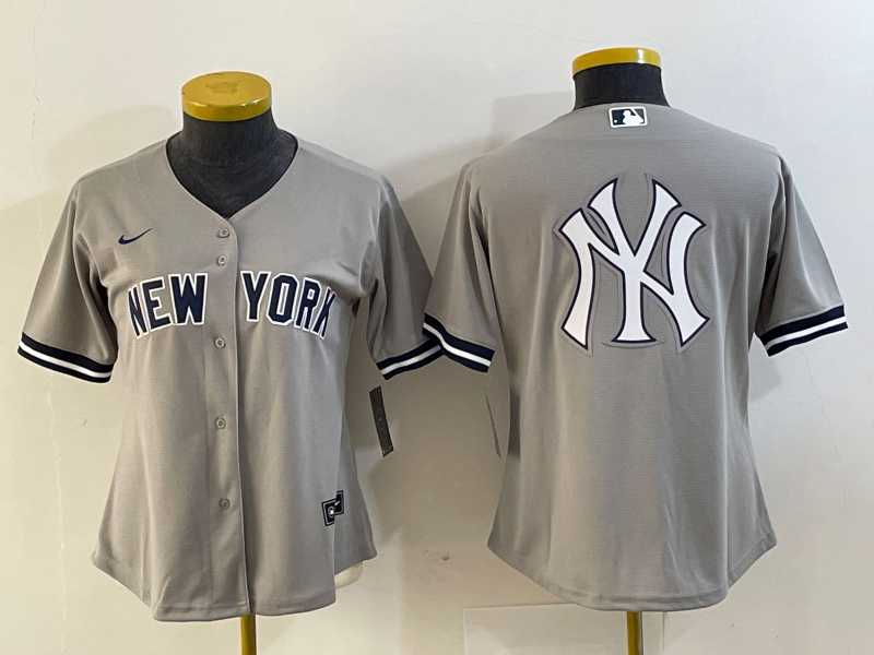 Womens New York Yankees Blank Gray Stitched MLB Cool Base Nike Jersey1->mlb womens jerseys->MLB Jersey